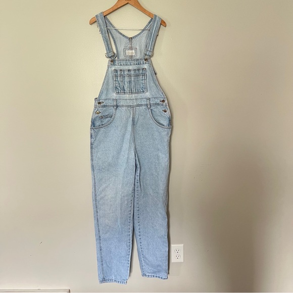 Vintage 90’s Moda INTL Light Blue Wash Denim Overalls - Picture 3 of 6